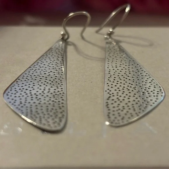 Silpada Textured Sterling Silver Geometric Earrings W1161 - Picture 7 of 11